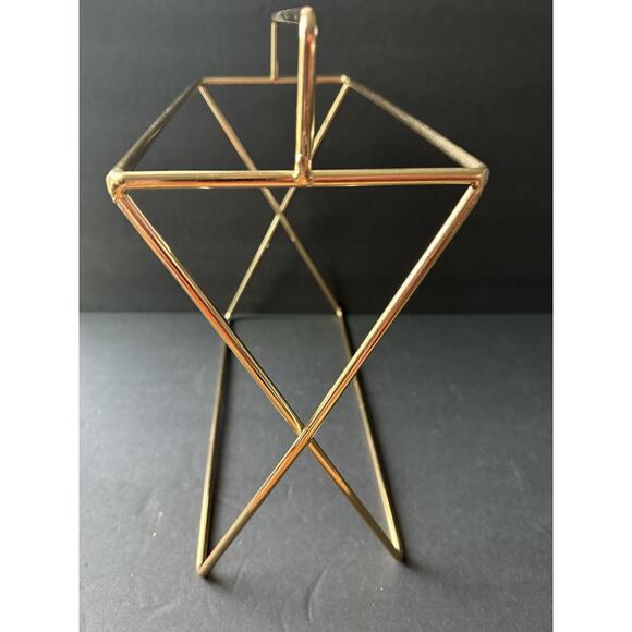 Vintage Brass Finish Hand Towel Free Standing Rack Minimalist MCM Modernist - Picture 6 of 6
